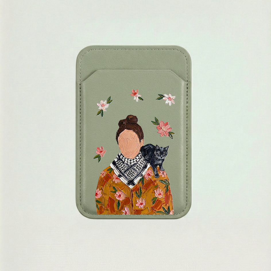 Magnetic leather wallet - My Cat & I