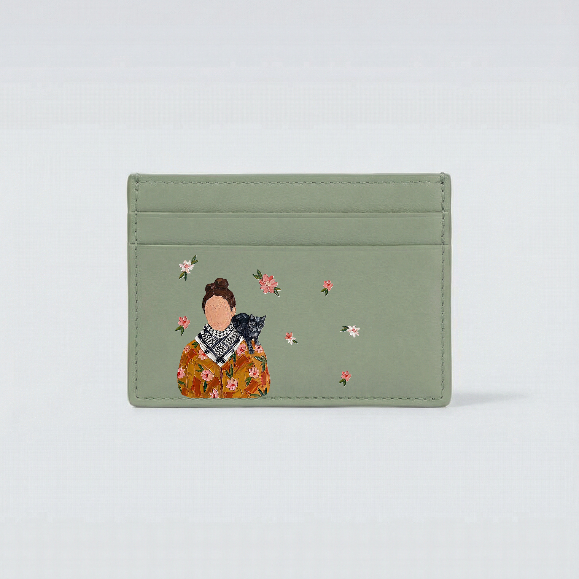 classic leather wallet - my cat & i