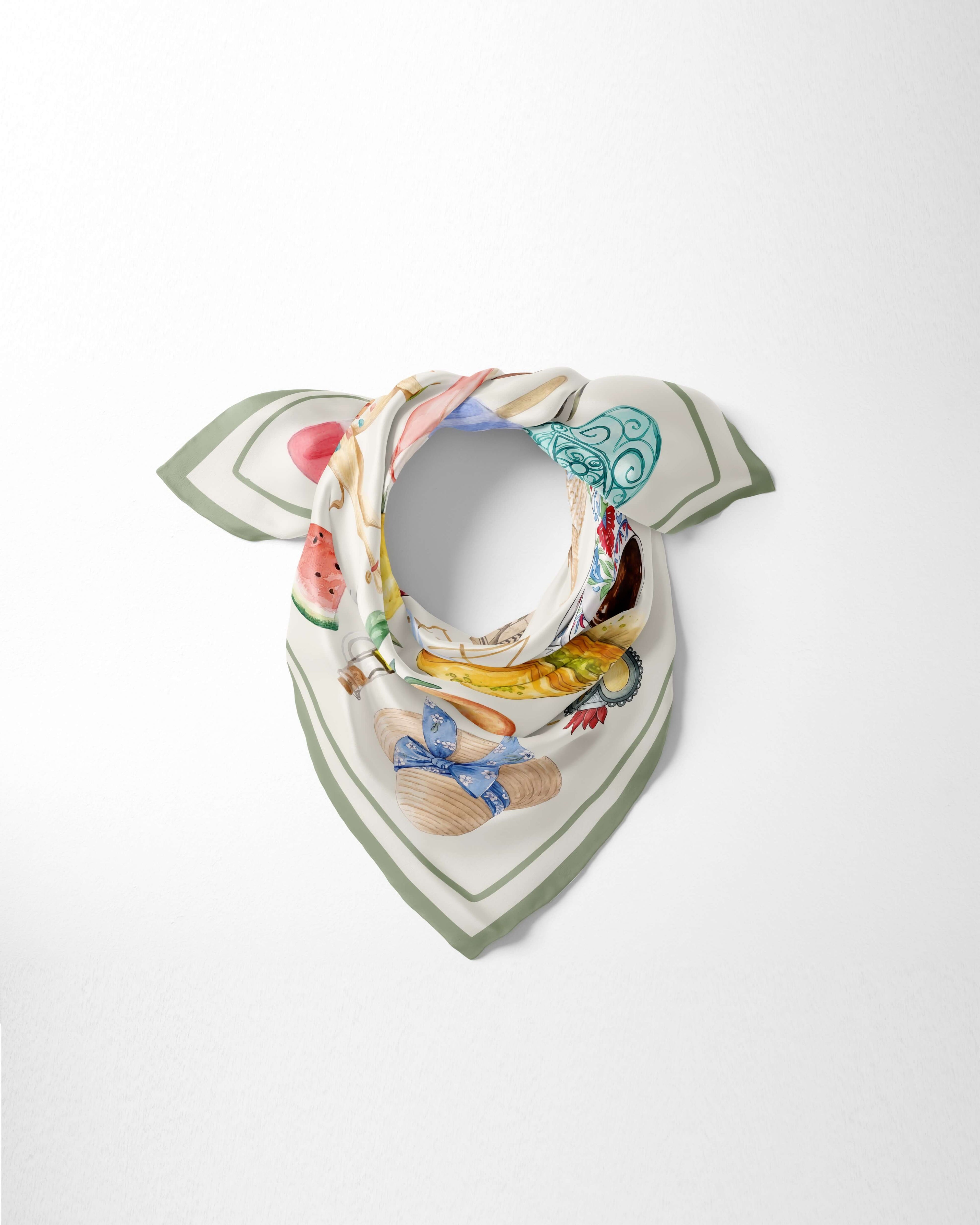 Summer in Palestine Silk Scarf | 21"x21"