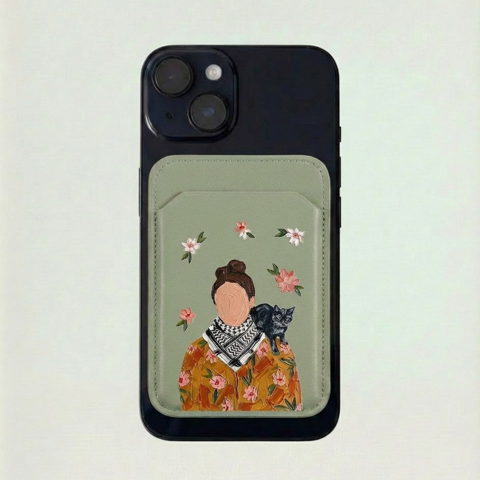 Magnetic leather wallet - My Cat & I