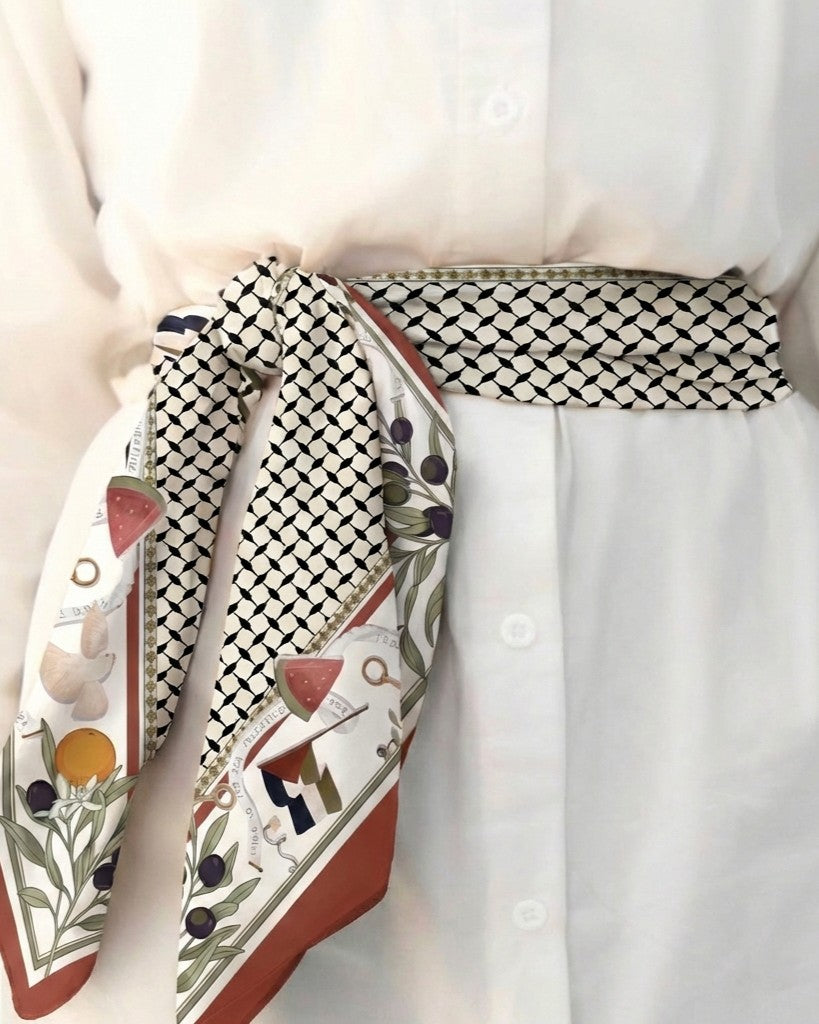 Heritage Silk Scarf - Maroon | 35"x35"