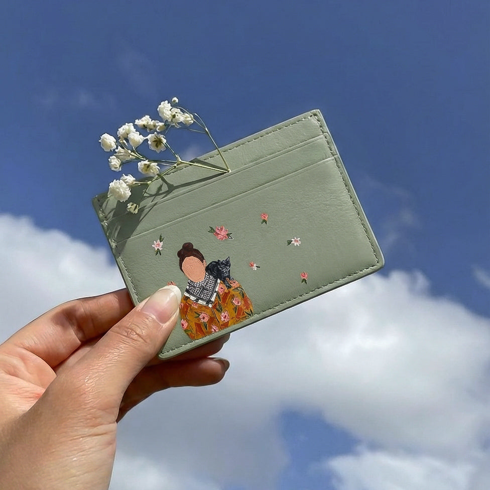 classic leather wallet - my cat & i