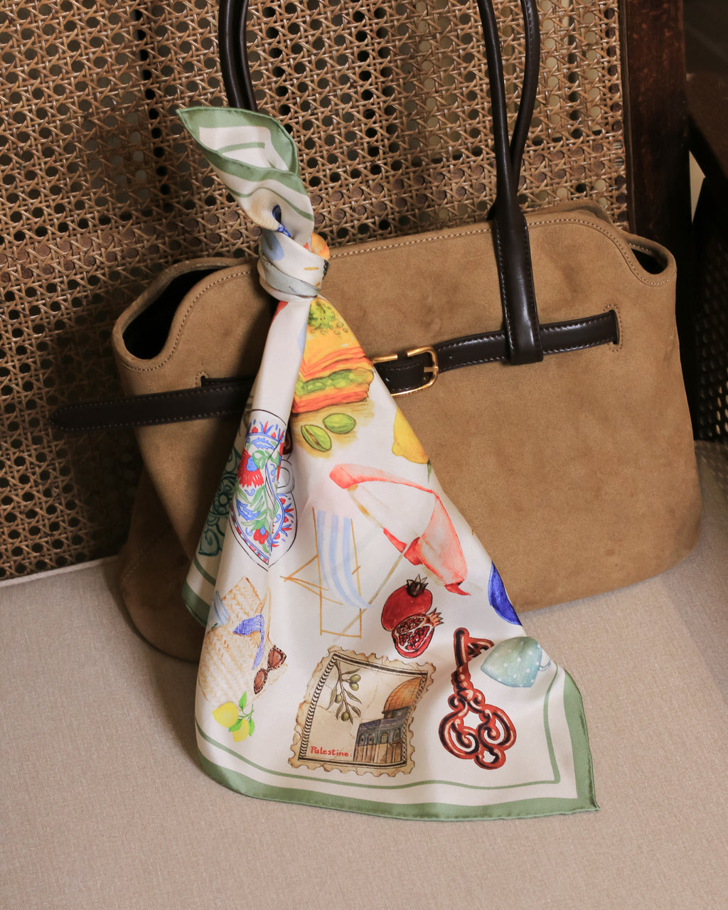 Summer in Palestine Silk Scarf | 21"x21"