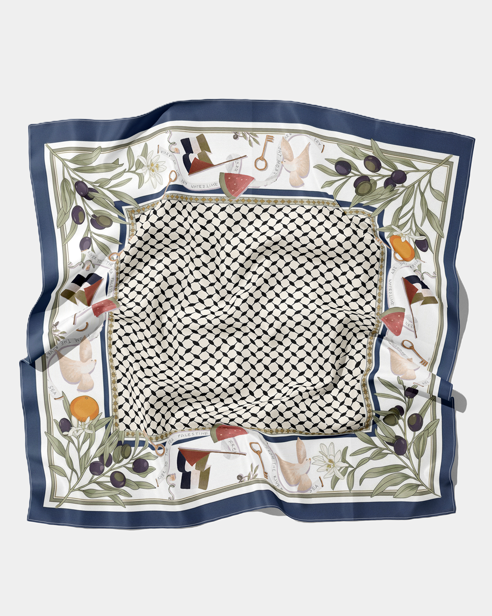 Heritage Silk Scarf - Navy | 35"x35"