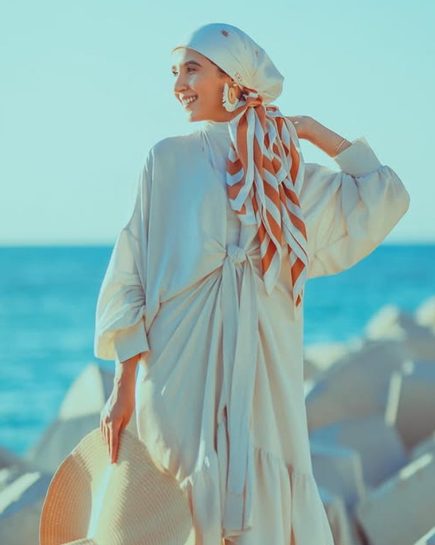 Oriental Motifs Silk Scarf | 90 CM