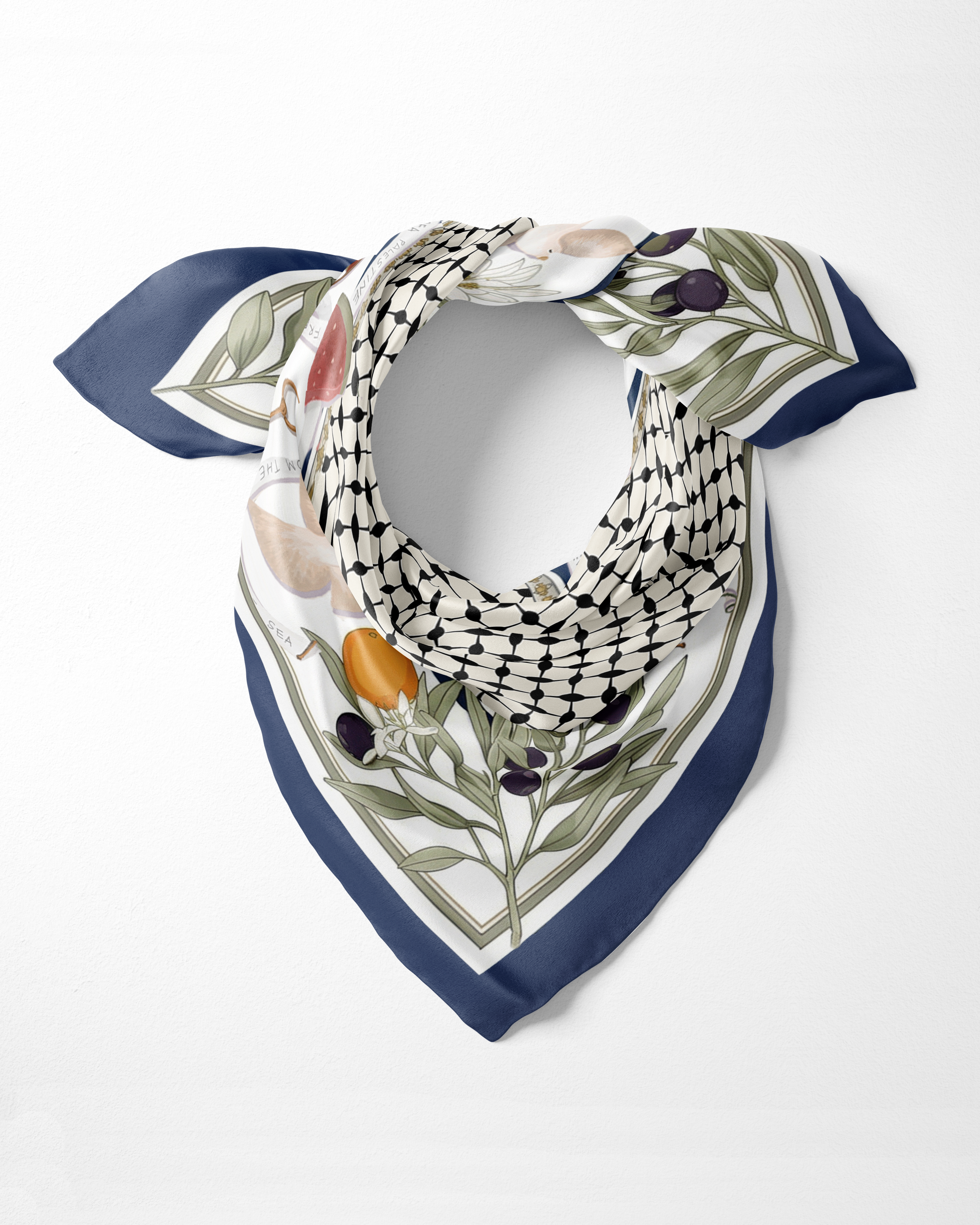 Heritage Silk Scarf - Navy | 35"x35"