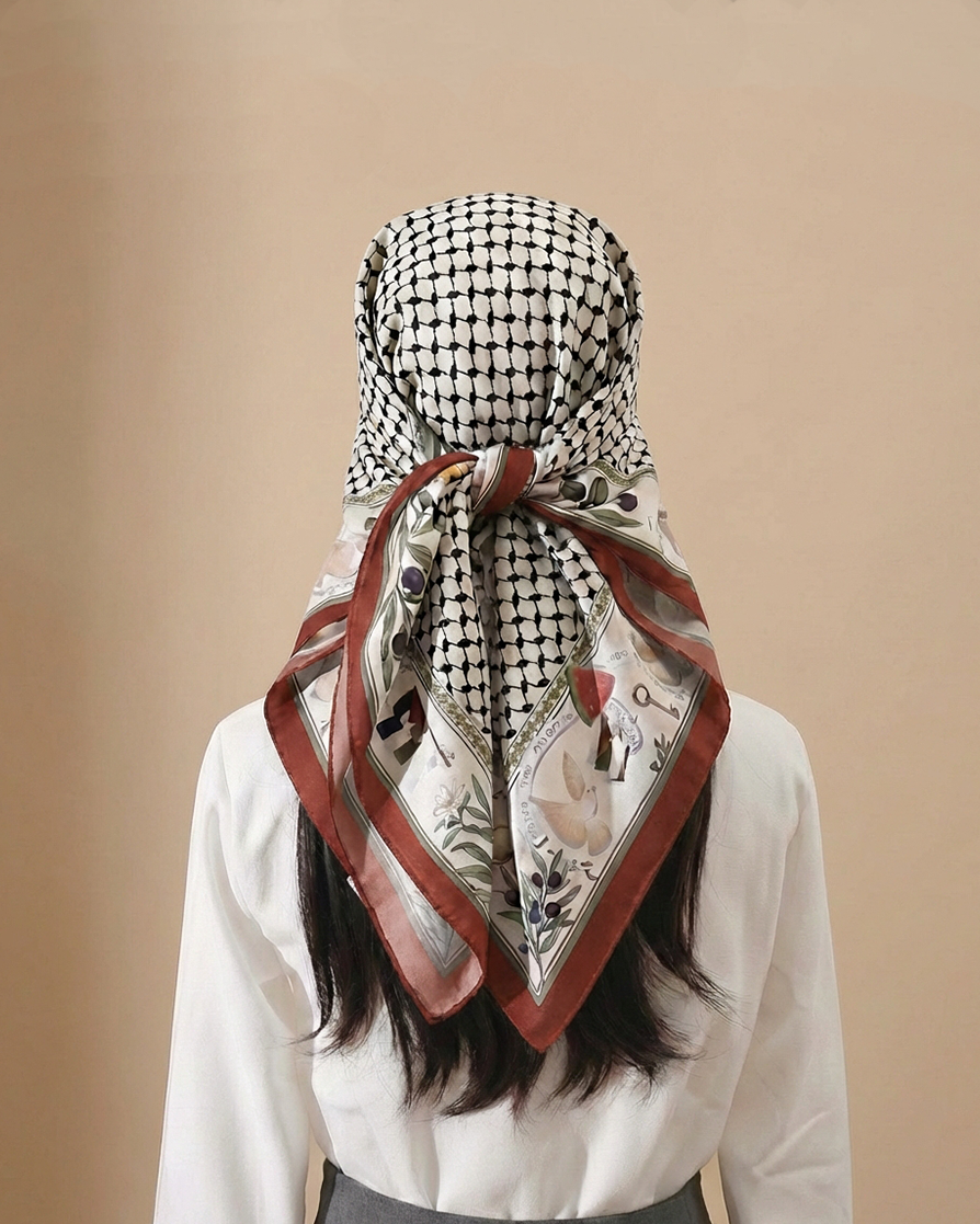 Heritage Silk Scarf - Maroon | 35"x35"