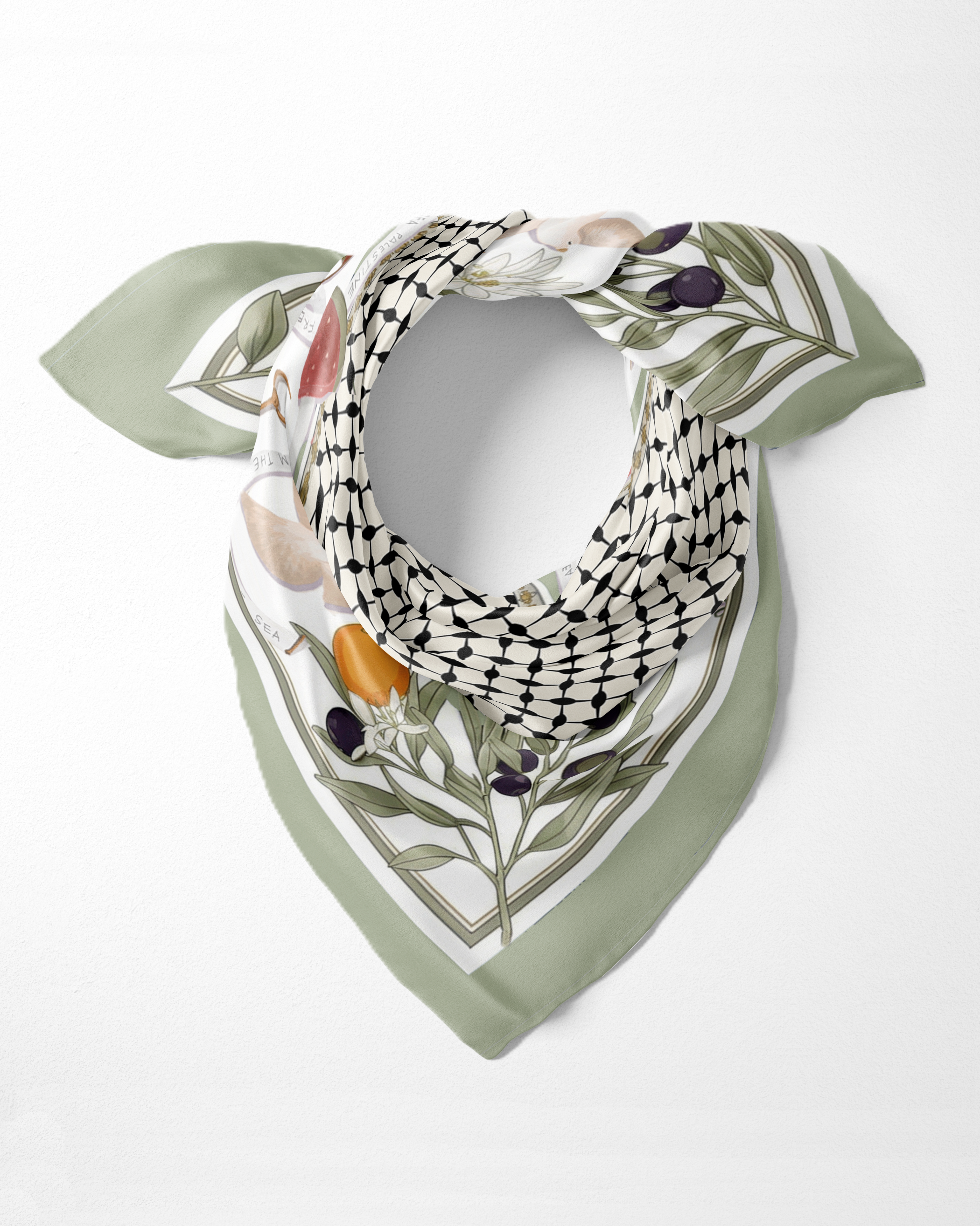Heritage Silk Scarf - Green | 35"x35"